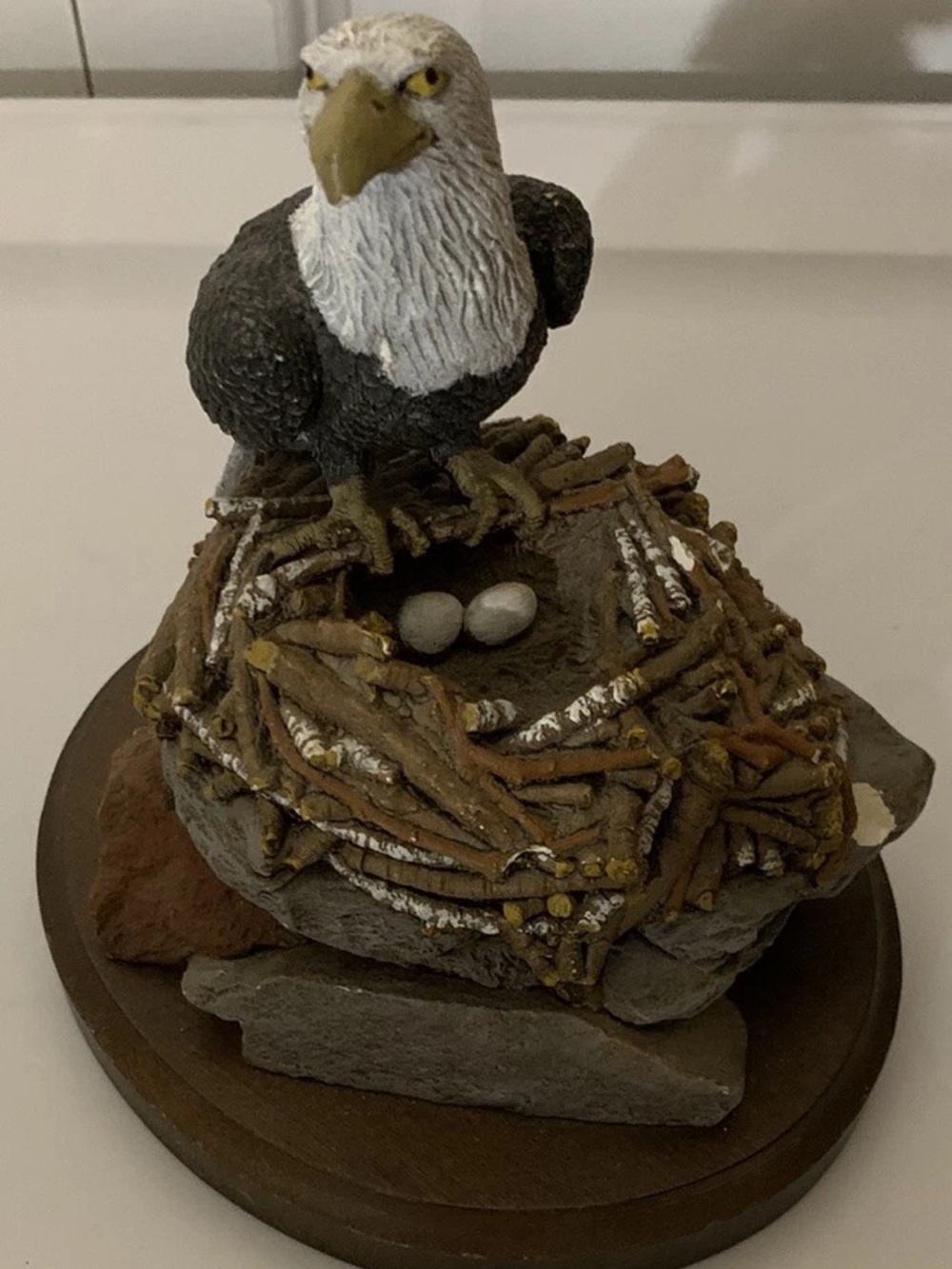 Martha Carey "Shall Not Perish"‎ Bald Eagle Nest Vtg Sculpture Figurine Numbered